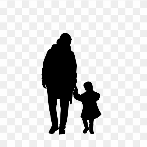 Mother and child silhouette free stock png image